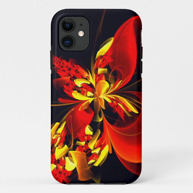 Red Yellow Floral Modern Abstract Art Pattern #10 Case-Mate iPhone Case (Back)