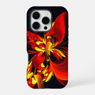 Red Yellow Floral Modern Abstract Art Pattern #10 iPhone 16 Pro Case
