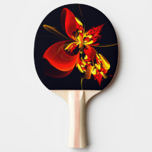 Red Yellow Floral Modern Abstract Art Pattern #10 Ping Pong Paddle