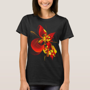 Red Yellow Floral Modern Abstract Art Pattern #10 T-Shirt