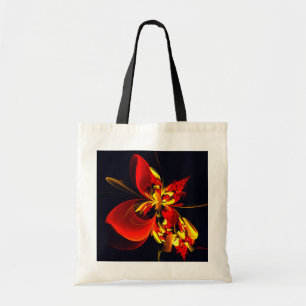 Red Yellow Floral Modern Abstract Art Pattern #10 Tote Bag