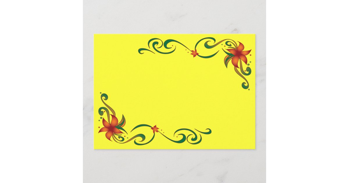 Red/Yellow Flower Border Zazzle.co.uk