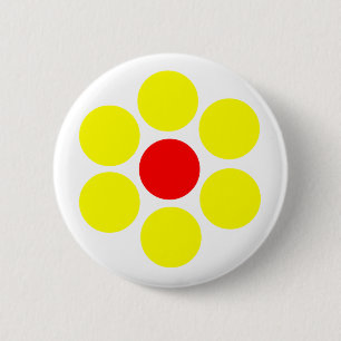 Red Yellow Flower Simple Minimal 6 Cm Round Badge