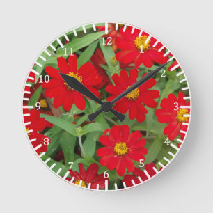 Red & Yellow flowers clock