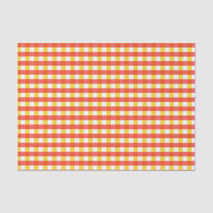 Red Yellow Gingham Check Design Tissue Paper