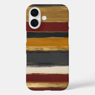 Red yellow gold and grey stripes iPhone 16 case