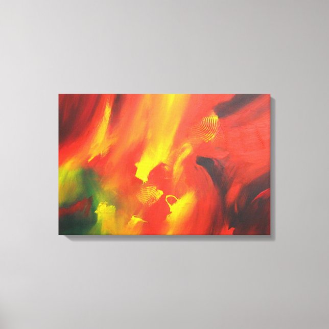 Red Yellow Green Abstract Expressionism Canvas Print (Front)