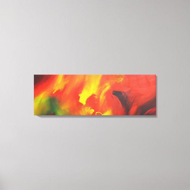Red Yellow Green Abstract Expressionism Painting Canvas Print (Front)