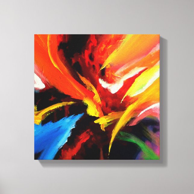 Red Yellow Green Blue Abstract Canvas Print (Front)