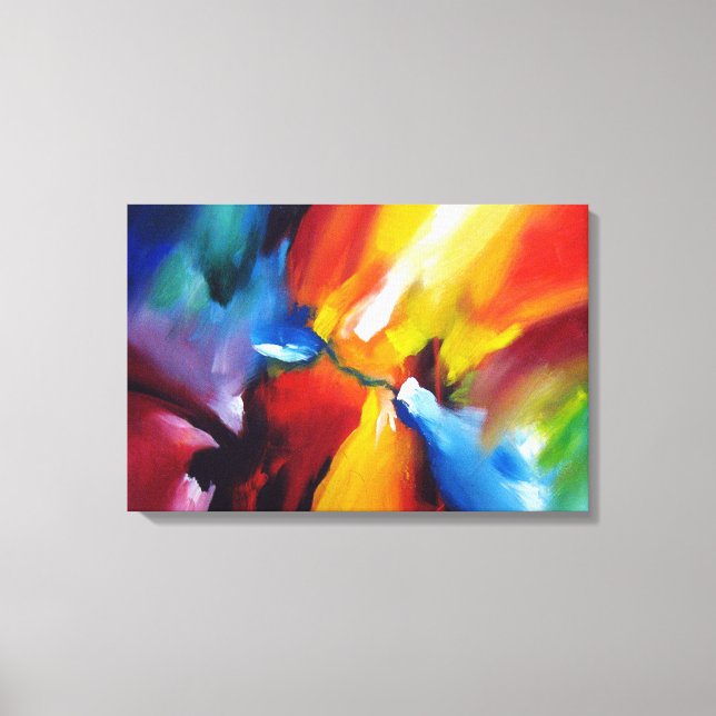 Red Yellow Green Blue Abstract Expressionism Canvas Print (Front)
