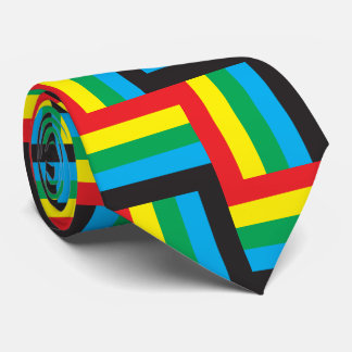 red yellow green blue black tie