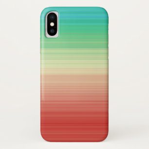 Red Yellow Green Blue Stripes iPhone X Case