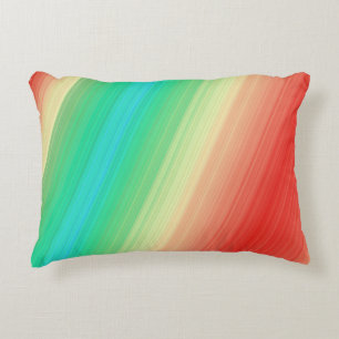 Red Yellow Green Blue Stripes Decorative Cushion