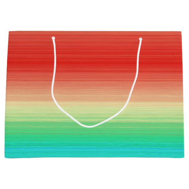 Red Yellow Green Blue Stripes Large Gift Bag (Front)