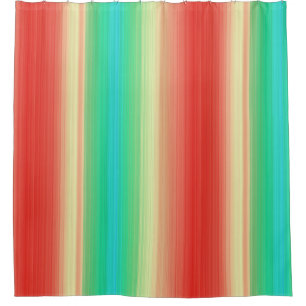 Red Yellow Green Blue Stripes Shower Curtain