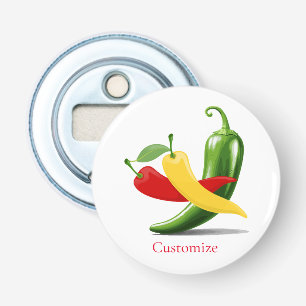 Red Yellow Green Chilli Peppers Thunder_Cove Bottle Opener
