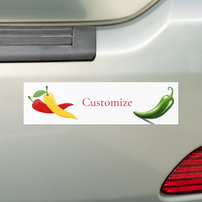 Red Yellow Green Chilli Peppers Thunder_Cove Bumper Sticker (On Car)
