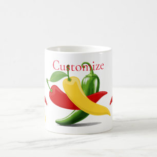 Red Yellow Green Chilli Peppers Thunder_Cove Coffee Mug