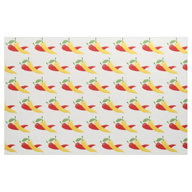 Red Yellow Green Chilli Peppers Thunder_Cove  Fabric (Fat Quarter)