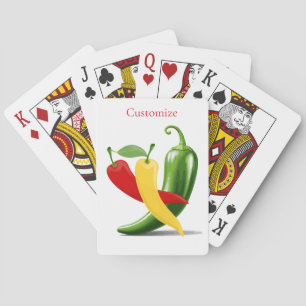 Red Yellow Green Chilli Peppers Thunder_Cove Playing Cards