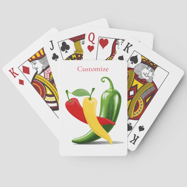 Red Yellow Green Chilli Peppers Thunder_Cove Playing Cards (Back)