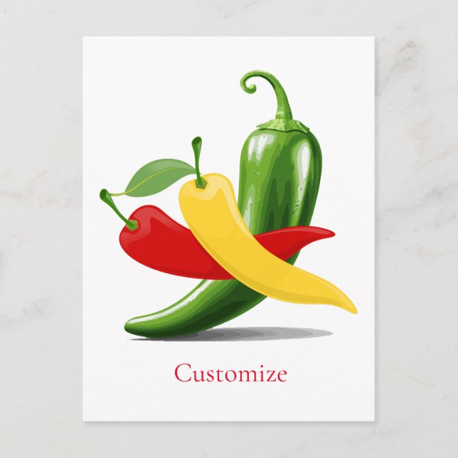 Red Yellow Green Chilli Peppers Thunder_Cove Postcard (Front)