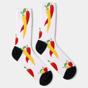 Red Yellow Green Chilli Peppers Thunder_Cove Socks
