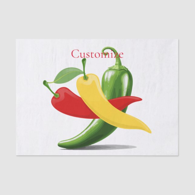 Red Yellow Green Chilli Peppers Thunder_Cove Tissue Paper (Front)