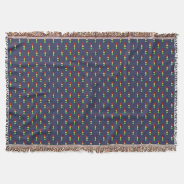 Red Yellow Green Dot Pattern Throw Blanket (Front)