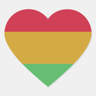 Red yellow green Juneteenth colours Heart Sticker