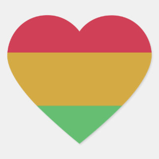 Red yellow green Juneteenth colours Heart Sticker