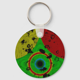 Red Yellow Green Multicolor Texture Pattern  Key Ring