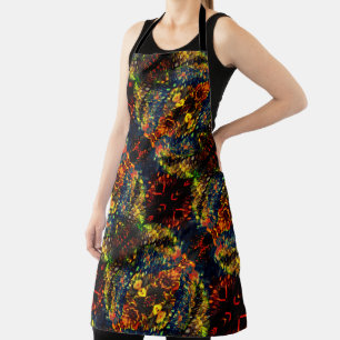Red Yellow Green on Dark, Flowered shredded paper? Apron