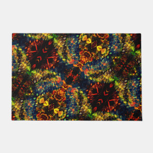 Red Yellow Green on Dark, Flowered shredded paper? Doormat