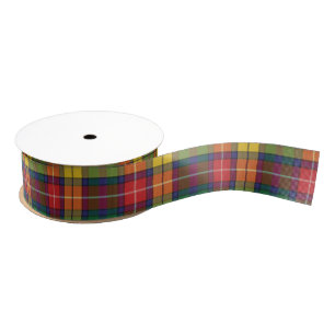 Red Yellow Green Plaid Clan Buchanan Tartan Grosgrain Ribbon