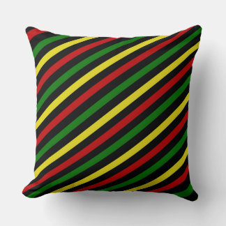 Red, Yellow, Green Striped Cushion