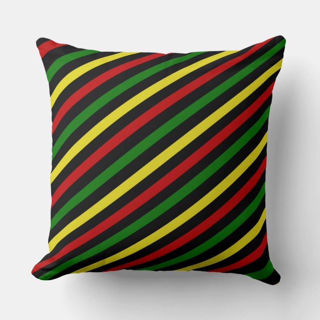 Red, Yellow, Green Striped Cushion (Front)
