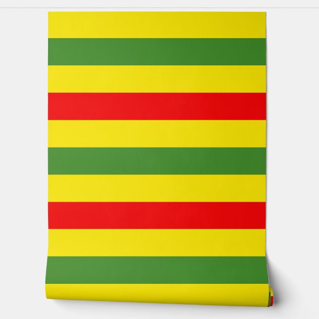 Red Yellow Green Stripes Design Wallpaper (Unrolling)