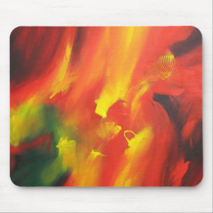 Red Yellow Green Template Modern Abstract Art Mouse Mat