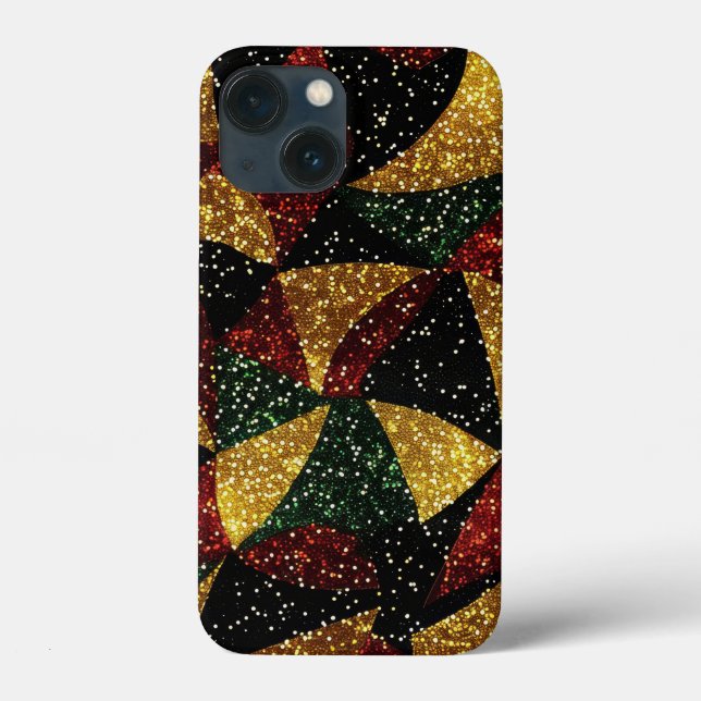Red Yellow Green Waves of Festive Glitter Case-Mate iPhone Case (Back)