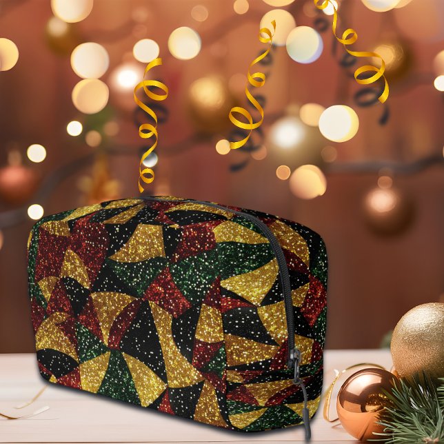 Red Yellow Green Waves of Festive Glitter Dopp Kit (Creator Uploaded)