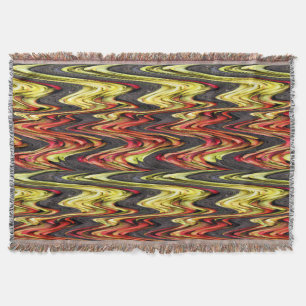 Red Yellow Grey Garden Abstract Throw Blanket
