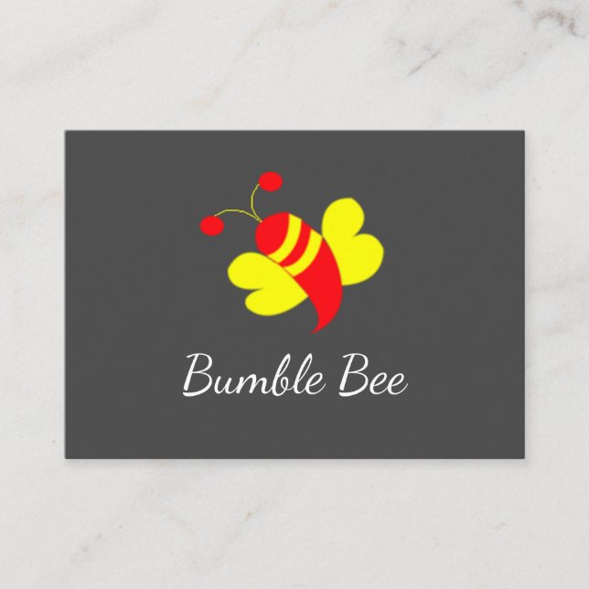 Red Yellow Honey Bee Bumble Bee   Business Card (Front)