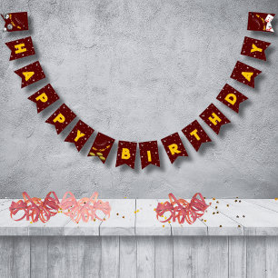 Red & Yellow Magical Happy Birthday  Bunting