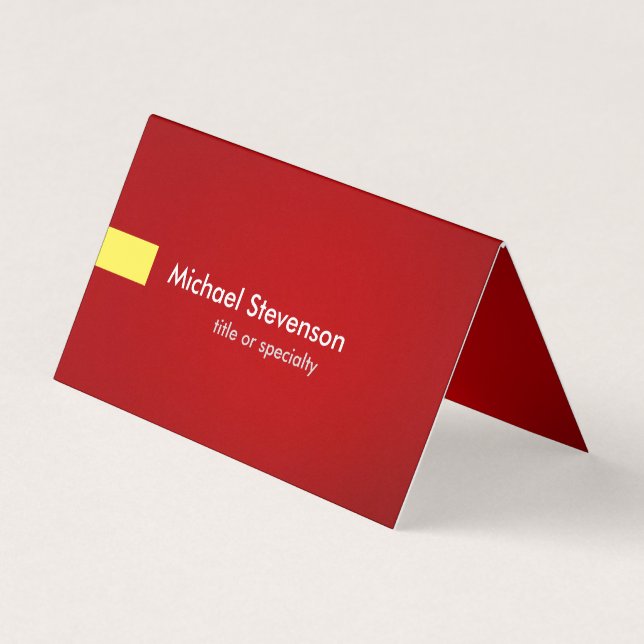 Red Yellow Modern Unique Consultant Business Card (Front)
