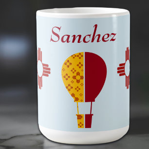 Red Yellow New Mexico Zia Hot Air Balloon Coffee Mug