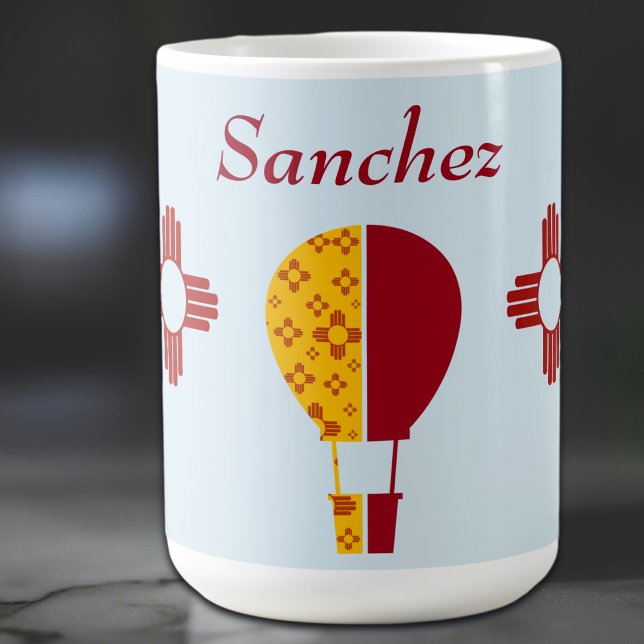 Red Yellow New Mexico Zia Hot Air Balloon Coffee Mug (Creator Uploaded)