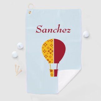 Red Yellow New Mexico Zia Hot Air Balloon Golf Towel