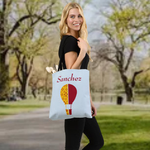 Red Yellow New Mexico Zia Hot Air Balloon Tote Bag