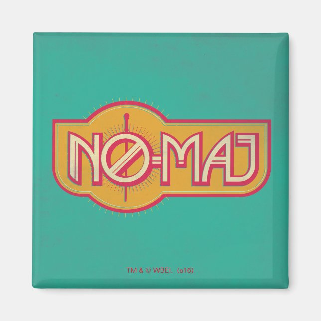 Red & Yellow NO-MAJ™ Badge Magnet (Front)